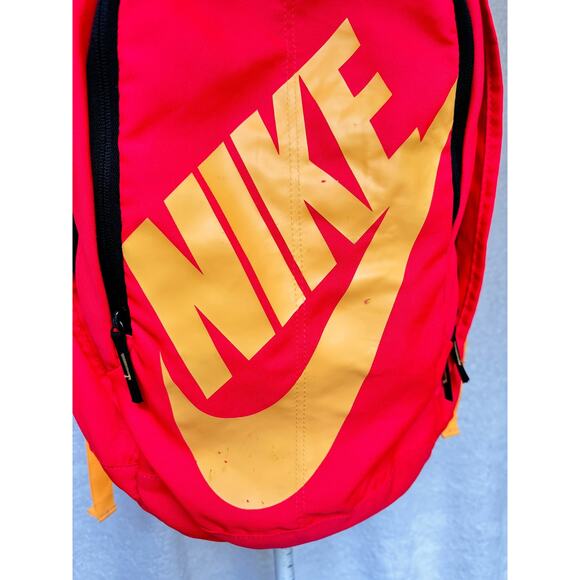 Nike Coral Orange Logo Multi Compartment Large Backpack Bag - Picture 3 of 11
